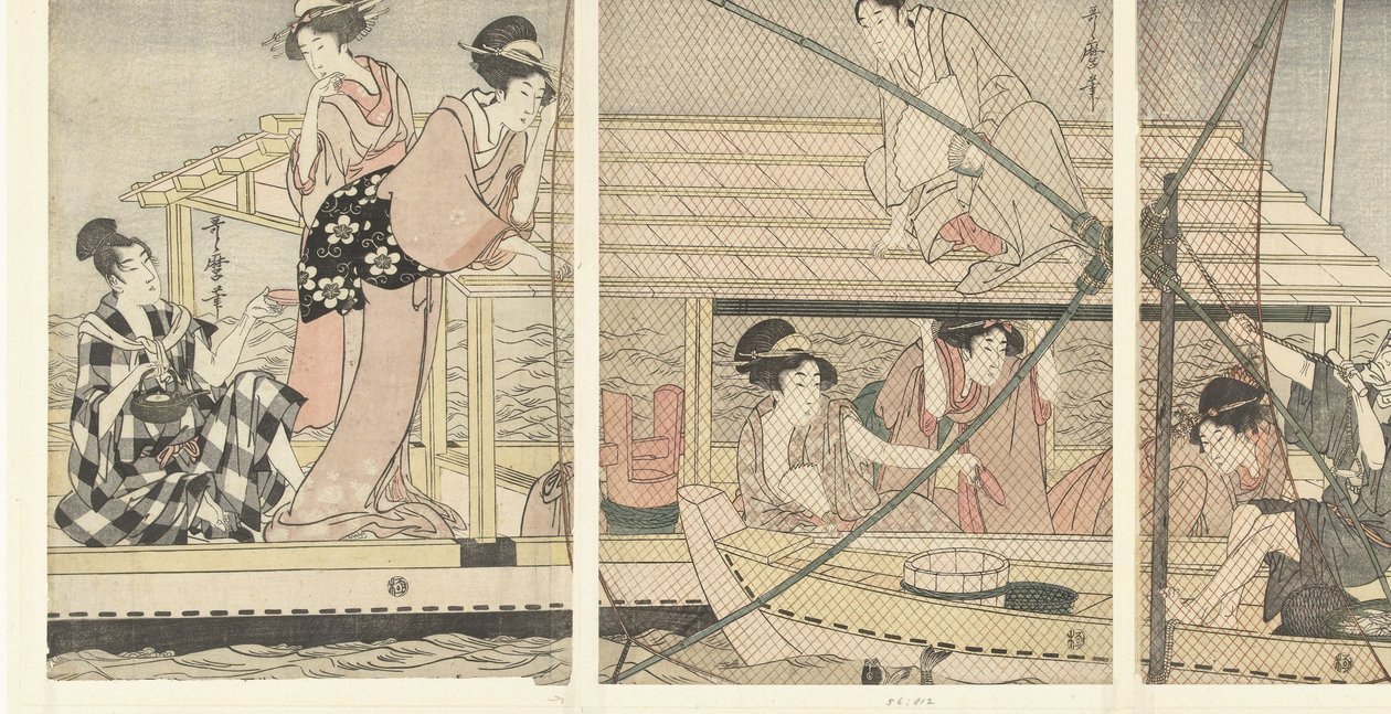 gece balıkçılığı by Kitagawa Utamaro