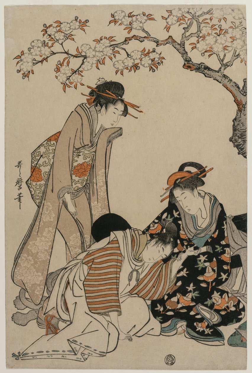 Bir İmparatorluk Arabası Sahnesinin Parodisi, c. 1798. by Kitagawa Utamaro