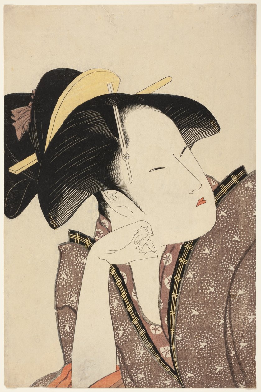 Yansıtıcı Aşk, "Şiirler Antolojisi: Aşk Bölümü (Kasen koi no bu) (Mono-omou koi)" dizisinden by Kitagawa Utamaro