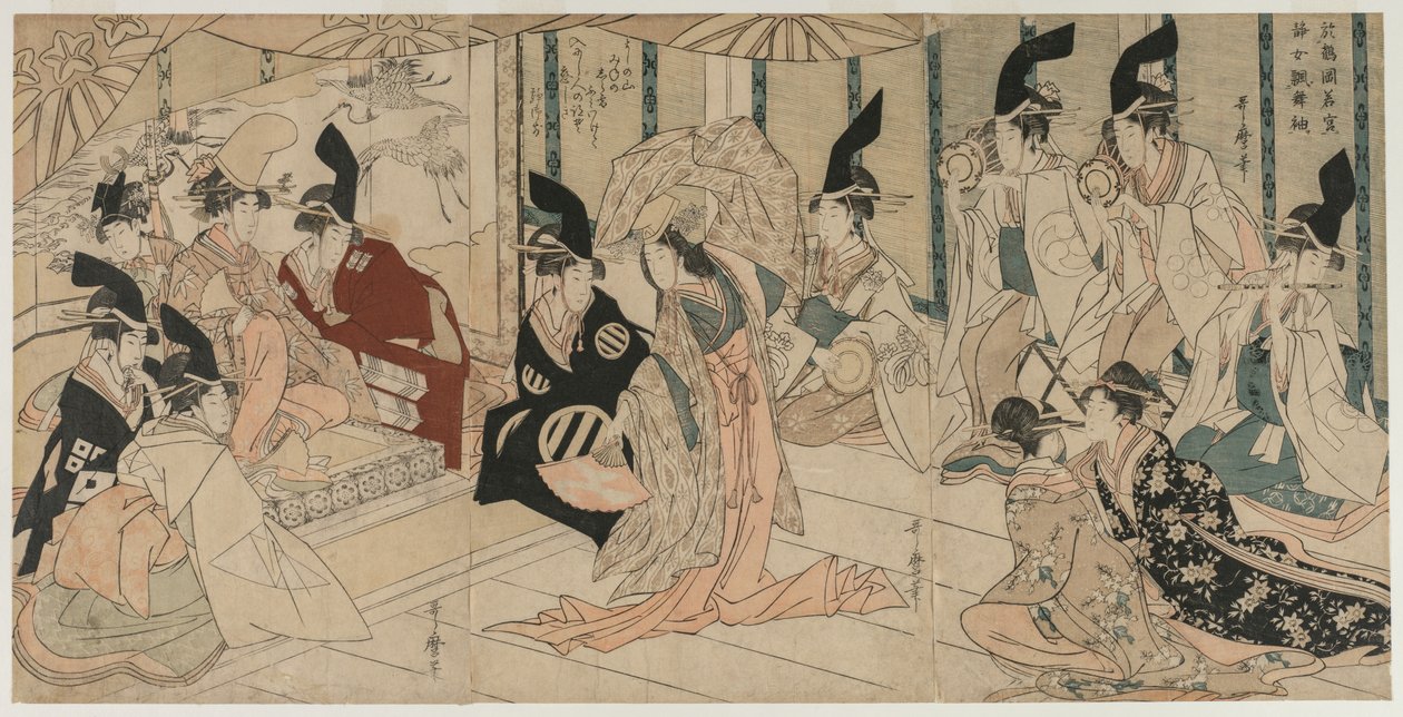 Sadık Hizmetkârların Hazinesi (Chusingura) oyunundan uyarlanan sahne by Kitagawa Utamaro
