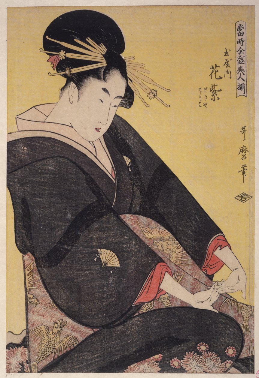 Tamaya Uchihana Mor, Koltuklar, Teruha 1794 by Kitagawa Utamaro