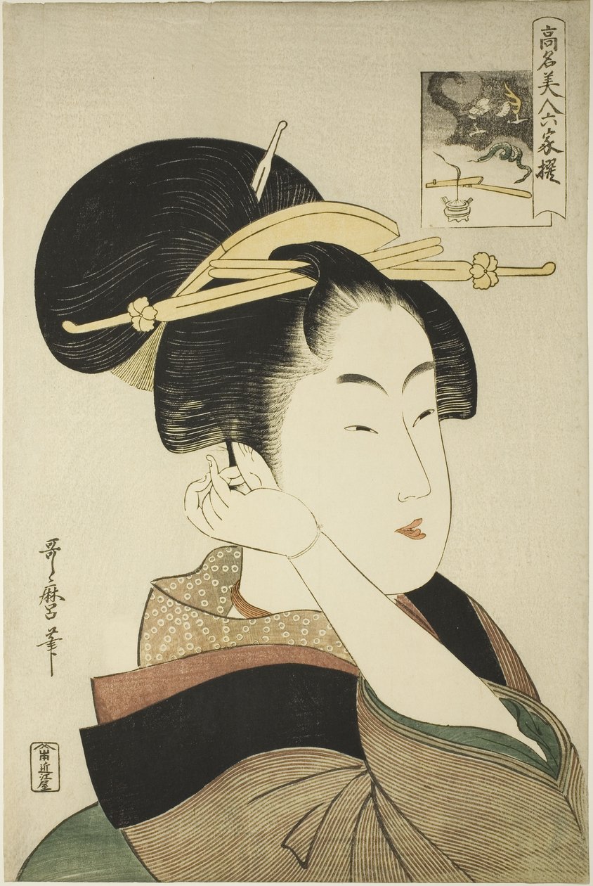 Tatsumi Roko, Altı Ölümsüz Şaire benzetilen Ünlü Güzeller dizisinden by Kitagawa Utamaro