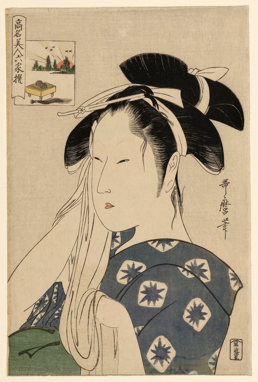 Asahiya Dul, "Altı Ölümsüz Şaire benzetilen Ünlü Güzeller" ("Komei bijin rokkasen") dizisinden by Kitagawa Utamaro