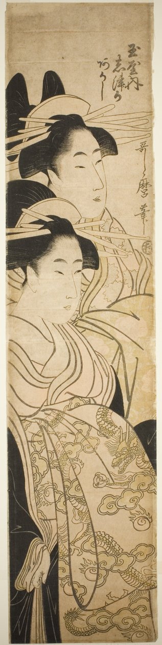 Tamayalı Nezaketçiler Shizuka ve Akashi by Kitagawa Utamaro