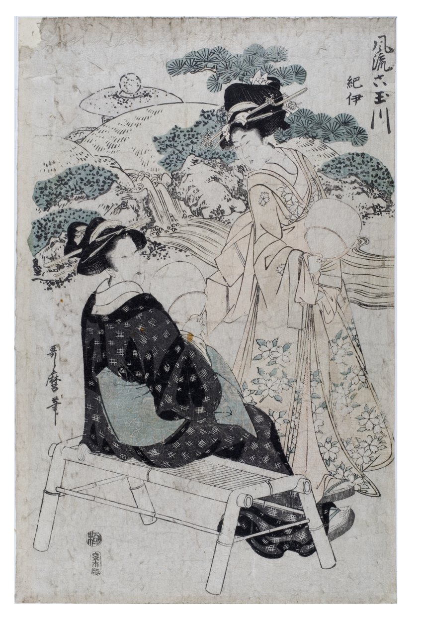 The Elegant Six Jewel Rivers, c.1800-1805 (kağıt üzerine tahta baskı) by Kitagawa Utamaro