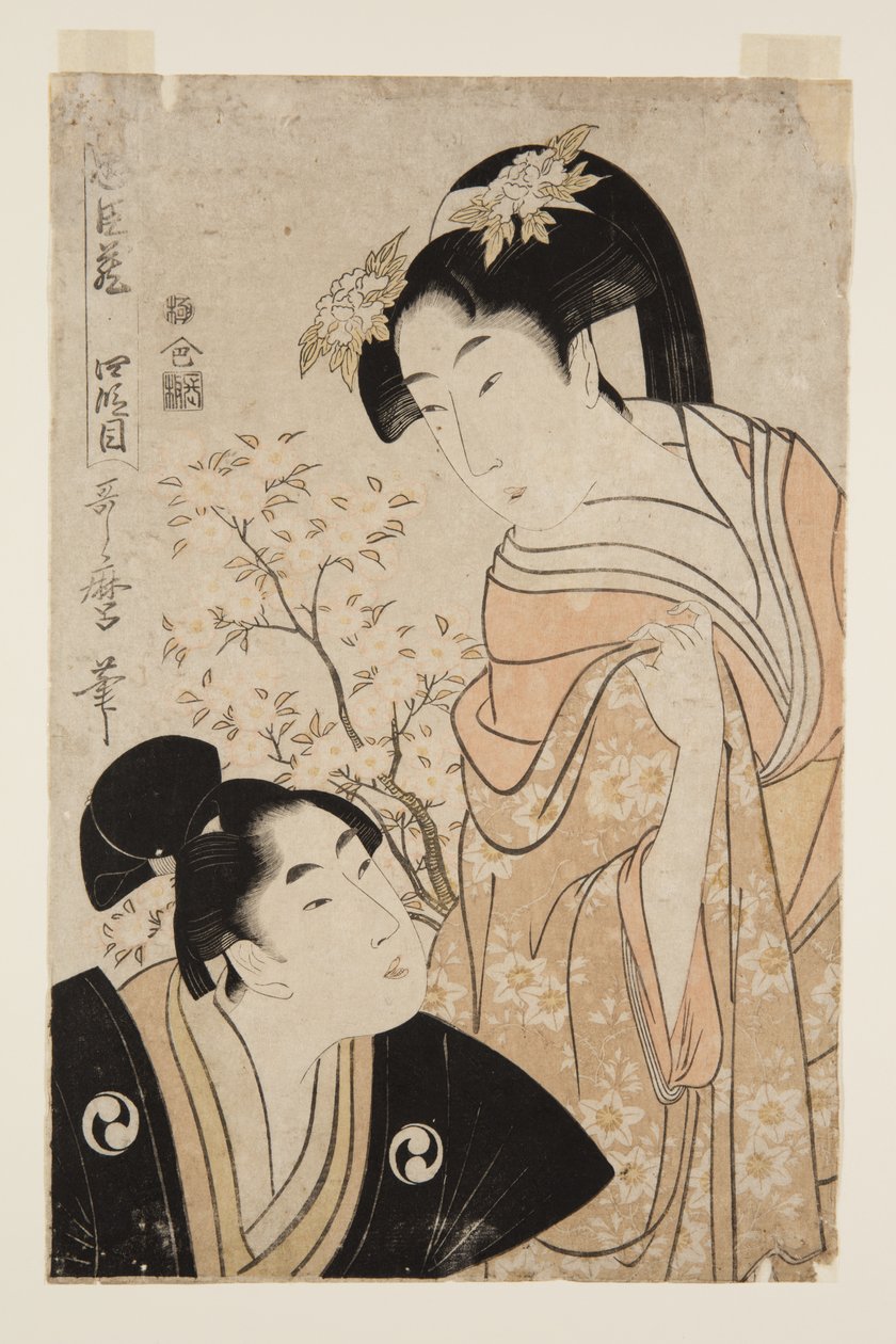 Dördüncü aşama (Yondanme) (renkli tahta baskı) by Kitagawa Utamaro