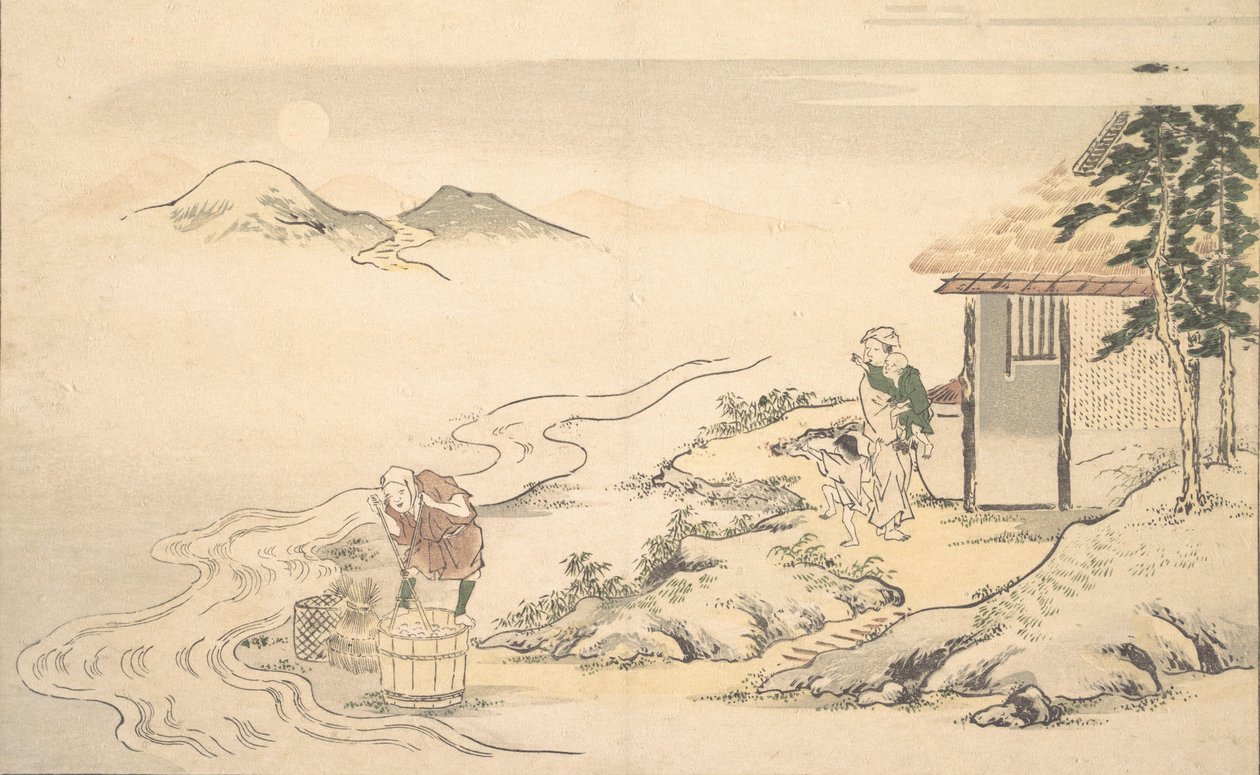 Imo Hasat Zamanında Dolunay, 8. ay, 1789. by Kitagawa Utamaro