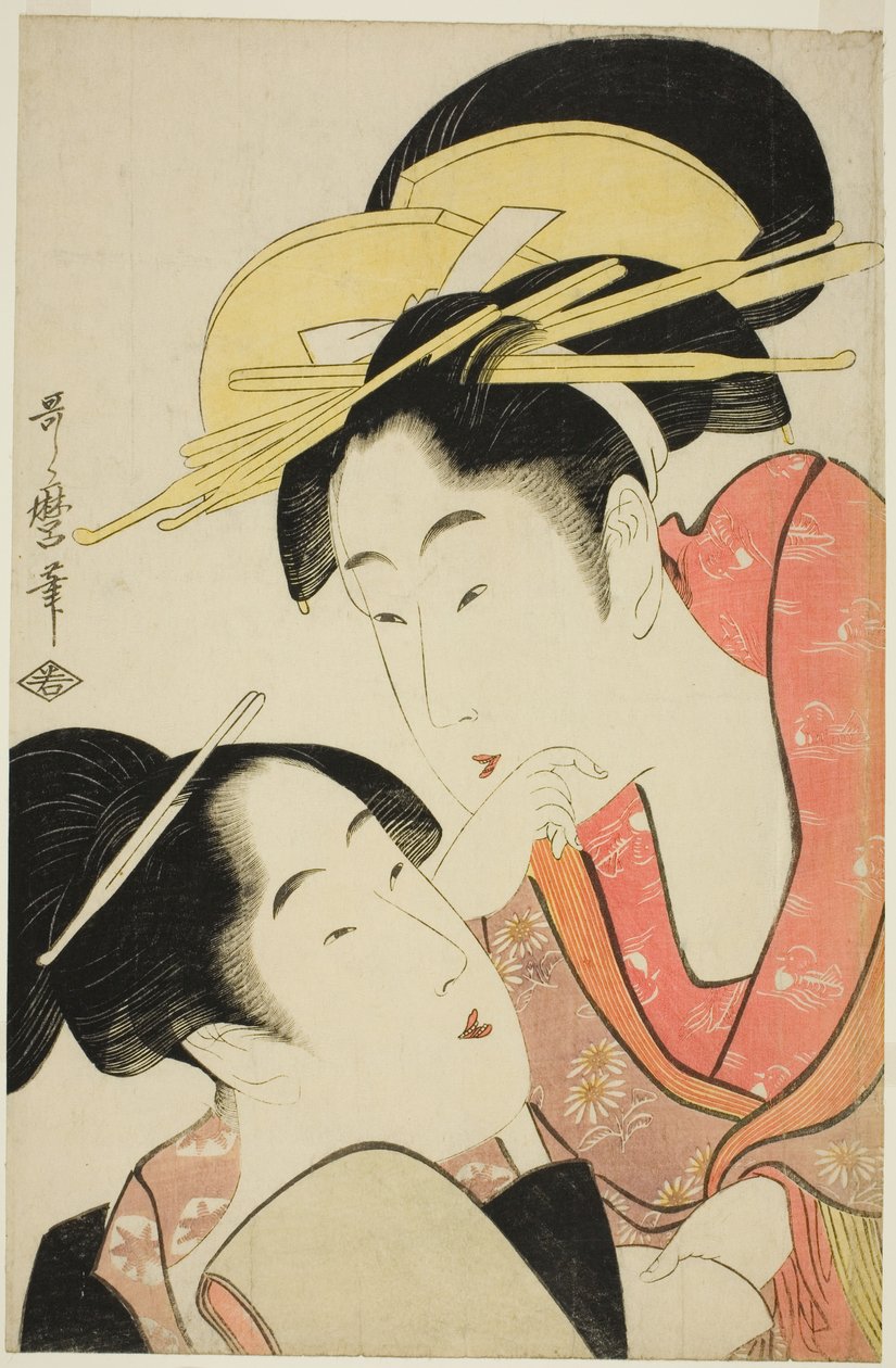 Başkalarını Eleştirme Alışkanlığı (Ta o soshiru kuse), "Yedi Kötü Alışkanlık (Nakute nana kuse)" dizisinden by Kitagawa Utamaro