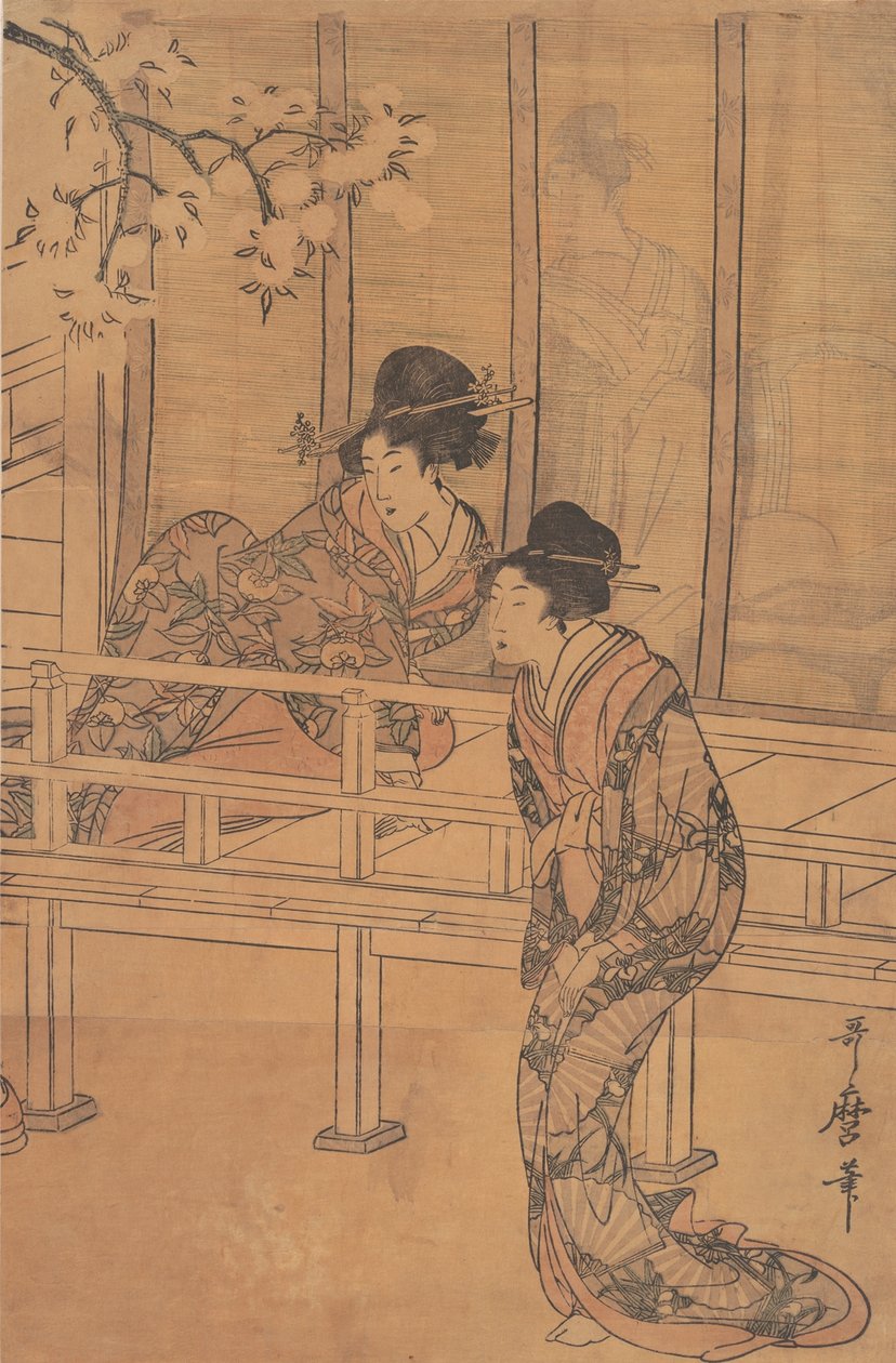 Rokujo Hanımı, Prenses Aoi Tarafından Ziyaret Ediliyor, M.Ö. 1805. by Kitagawa Utamaro
