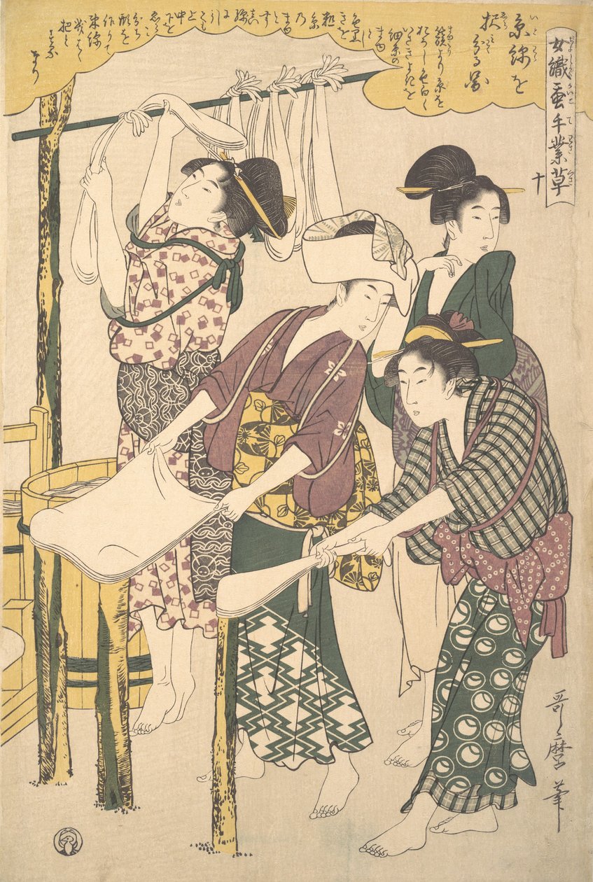 İpek İpi Yapımı, yak. 1790. by Kitagawa Utamaro
