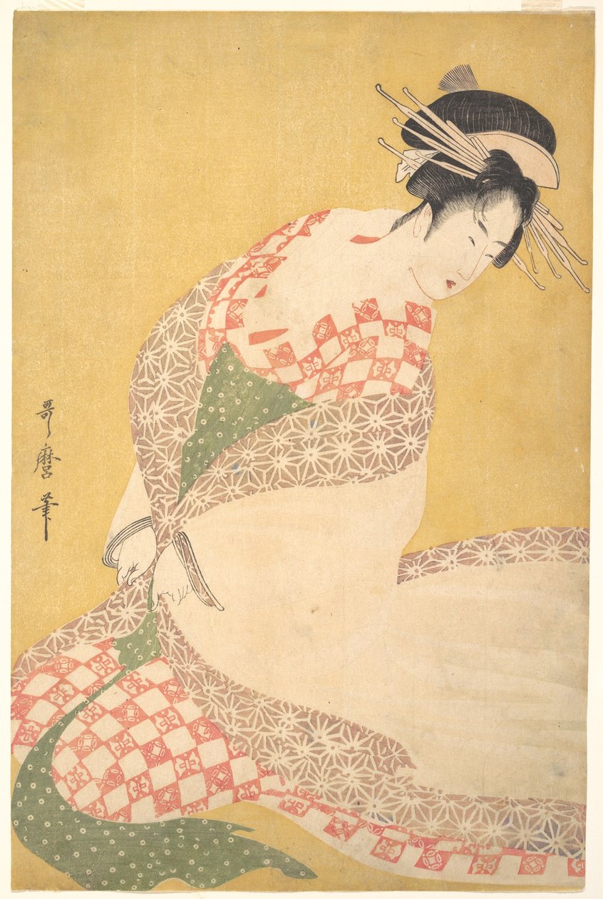 The Outer Robe, c.1795 (tahta baskı) by Kitagawa Utamaro