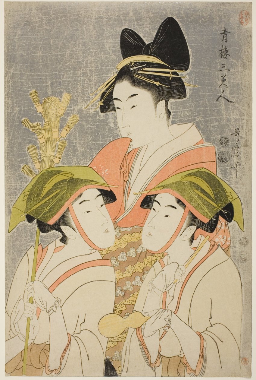 Th Ree Beautier s f Yoshiwara (Seiro-san güzeli) by Kitagawa Utamaro