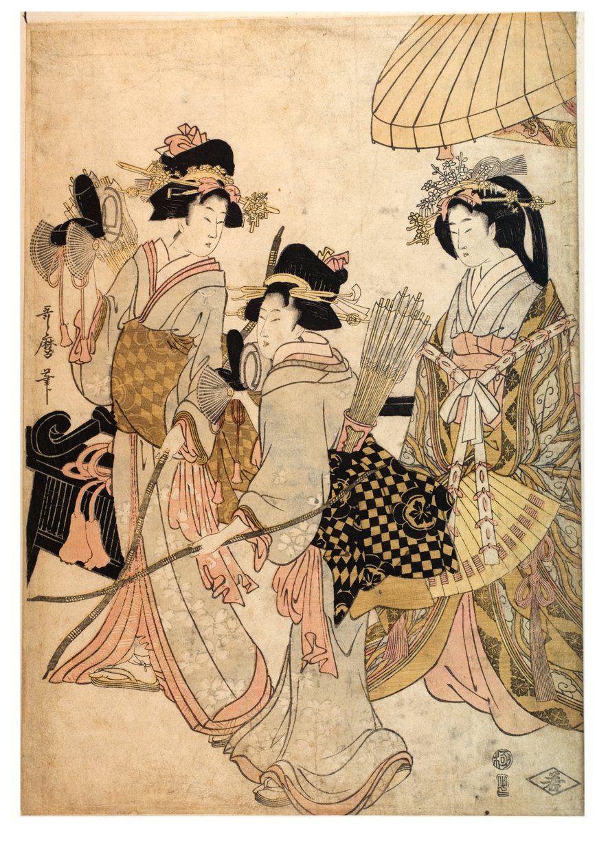 Okçu olarak üç kadın by Kitagawa Utamaro