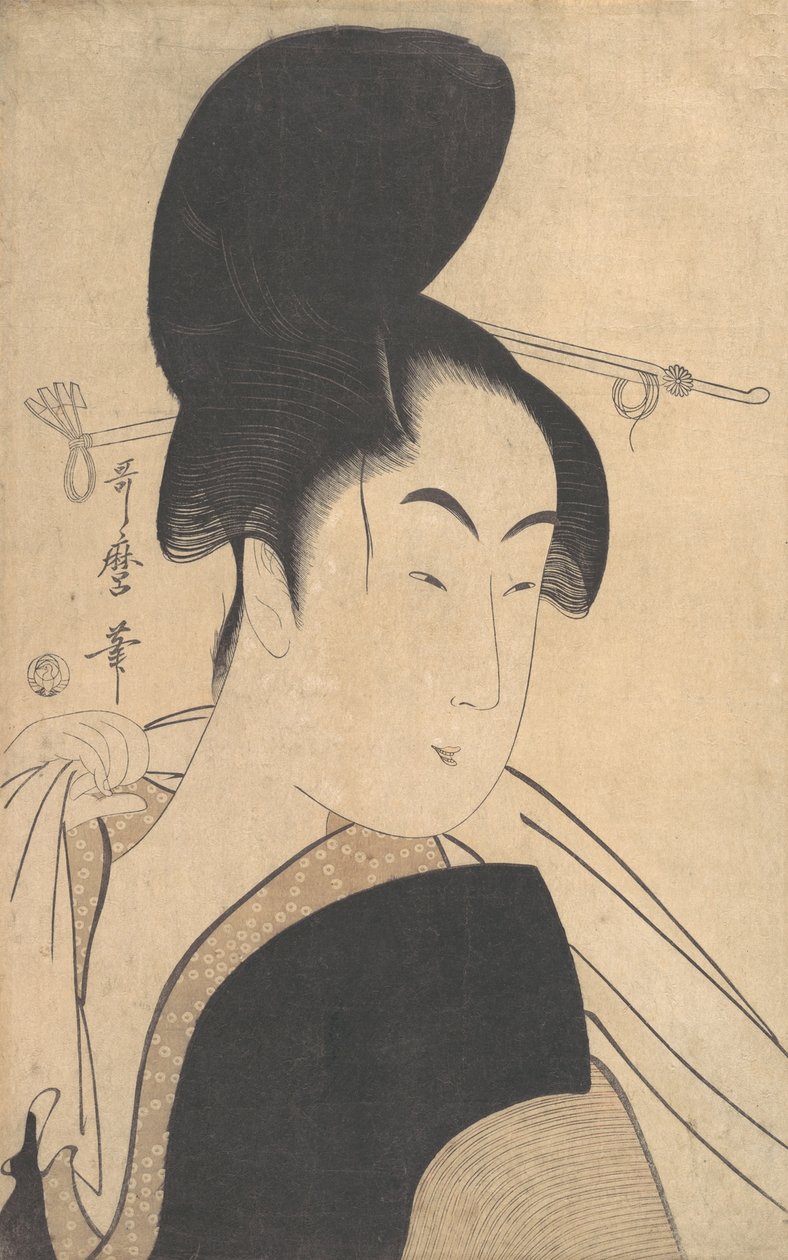Banyodan Sonra Kadın, ca. 1795. by Kitagawa Utamaro
