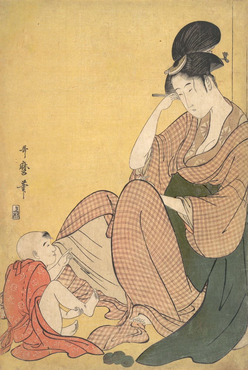 Kadın ve Çocuk, ca. 1794-95. by Kitagawa Utamaro
