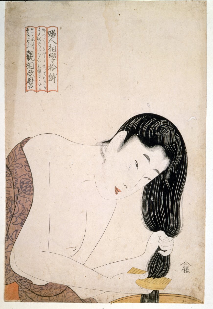 Kadın kendini çiziyor. SD. Utamaro KITAGAWA