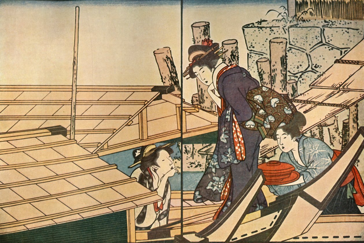 Teknedeki kadınlar, 1801, 1924. by Kitagawa Utamaro