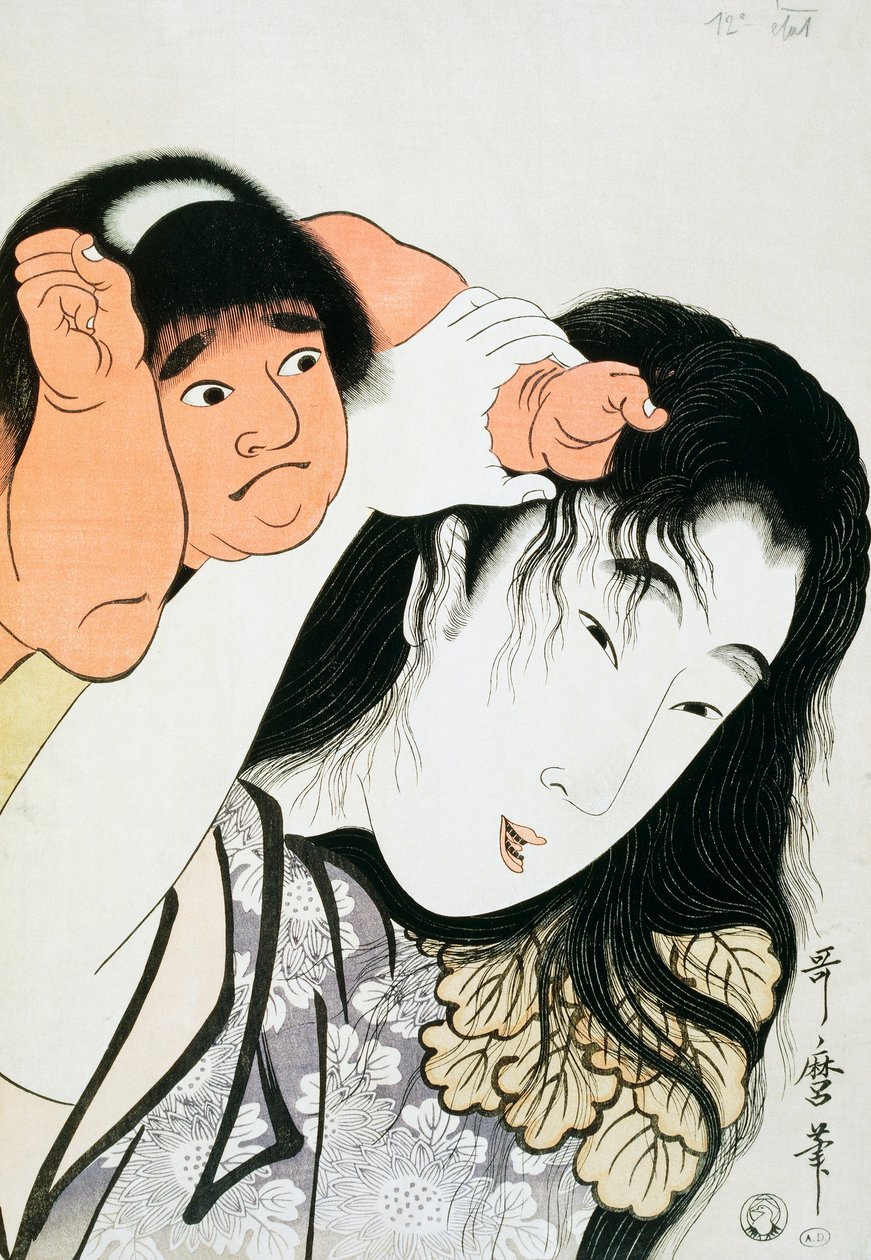 Yamauba ve Kintaro, Japon folklorundan popüler figürler, Kitagawa Utamaro (1753-1806) tarafından ukiyo-e sanat baskısı, gravür, Japon uygarlığı, Edo dönemi by Kitagawa Utamaro