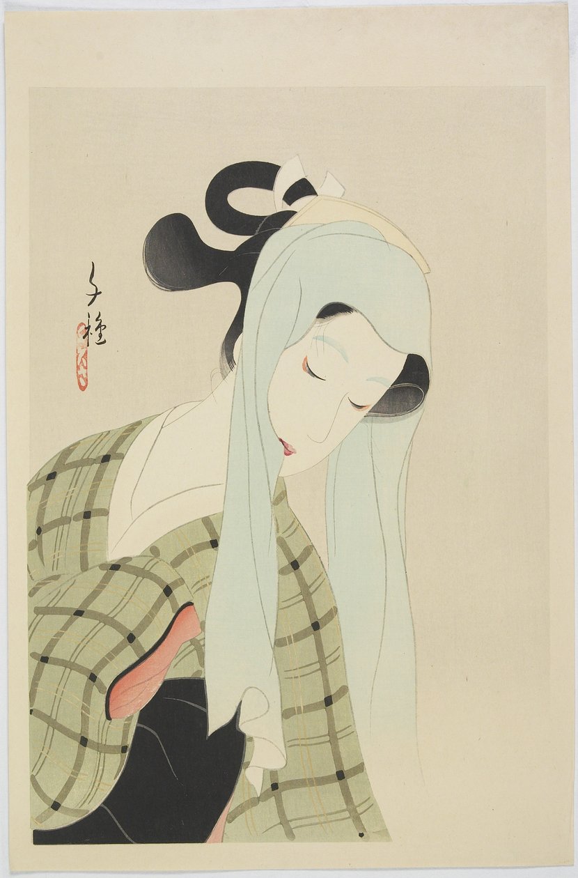 Ochiyo from Chikamatsu Play Shinj? yoi g?shin, early 20th century (colour woodblock print) by Kitani Chigusa Kitani Chigusa