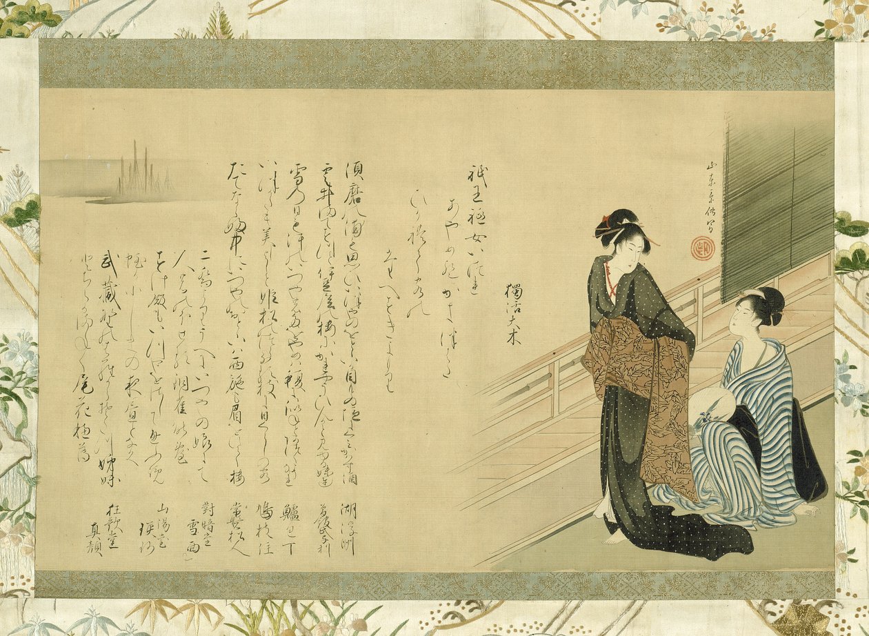 Verandada İki Güzel by Kitao Masanobu