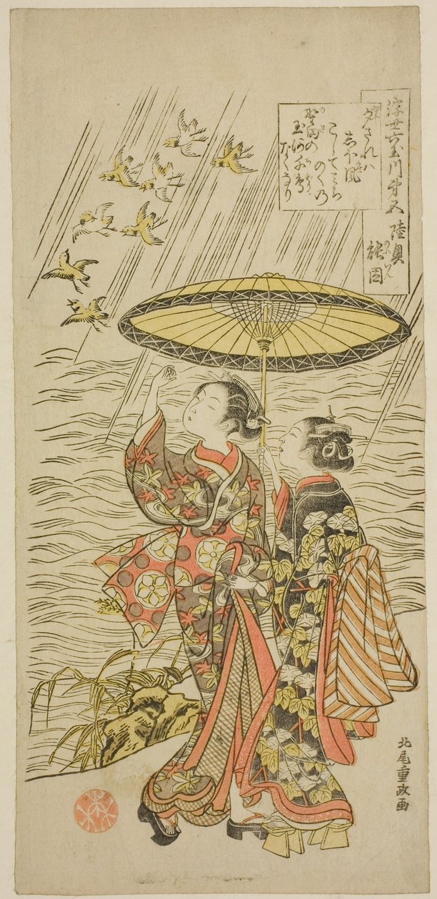 No. 5: Mutsu Eyaletindeki Noda Nehri, "Yüzen Dünyanın Altı Mücevher Nehri (Ukiyo Mu Tamagawa)" serisinden by Kitao Shigemasa