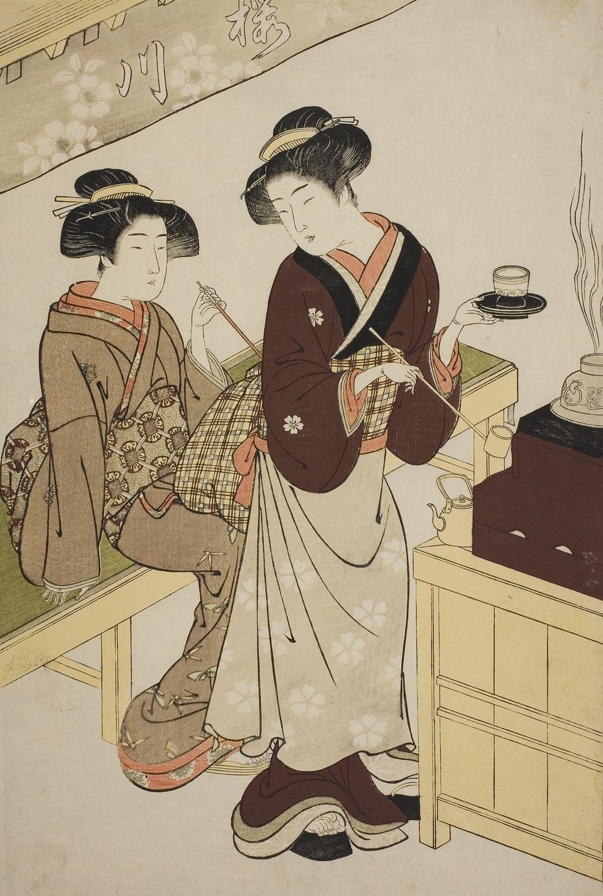 Sakuragawa Çayevi, c.1777 by Kitao Shigemasa
