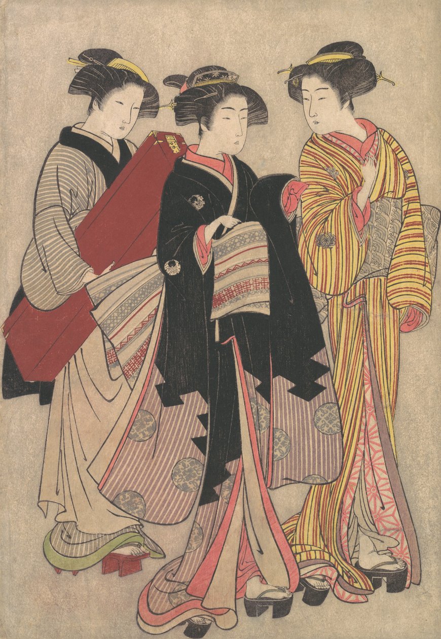 Yürüyen İki Geyşa, 1739-1820. by Kitao Shigemasa
