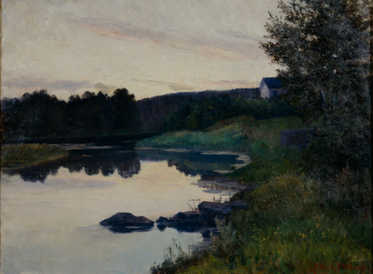 Yaz akşamı (tuval üzerine yağlı boya) by Kitty Lange Kielland