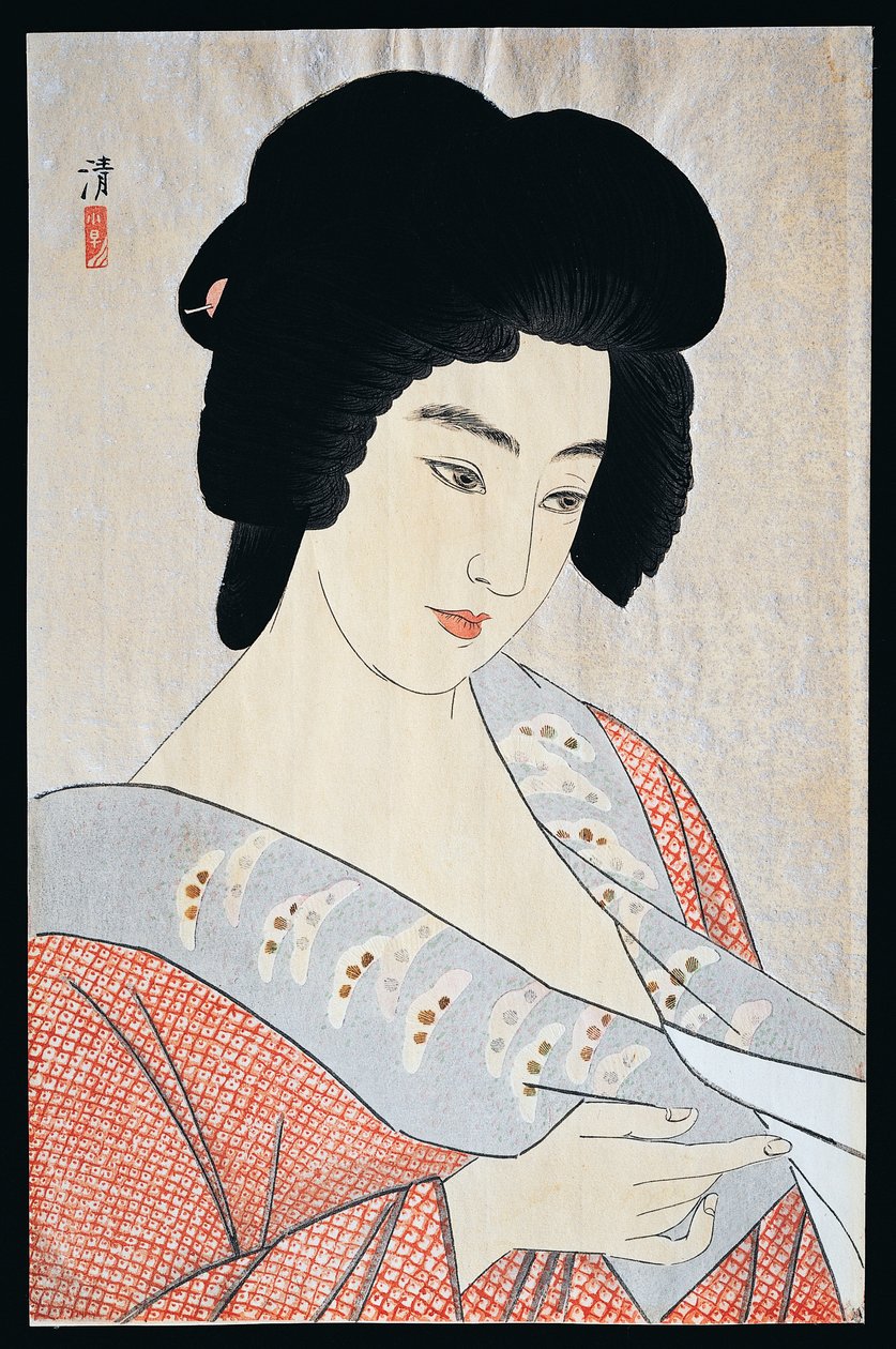 Geisha 1 Yen, Ka 1933, Kiyoshi Kobayakawa (1896-1948), dönüş numarası d koğuş, 40.5x26 cm, Meiji-Morowa Perio d, Japonya, 20. satır ry by Kiyoshi Kobayakawa