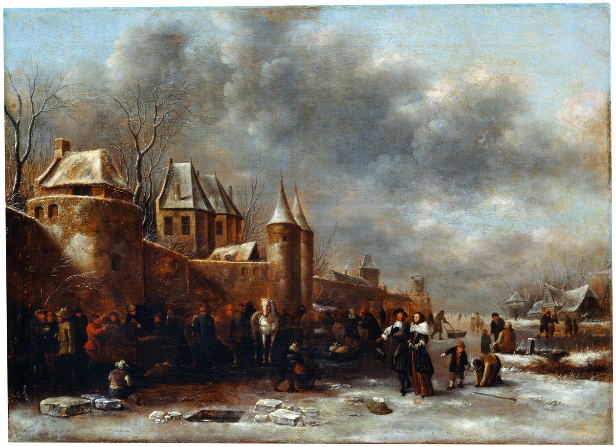Nehir kıyısında bir kale, 17. yüzyıl by Klaes Molenaer