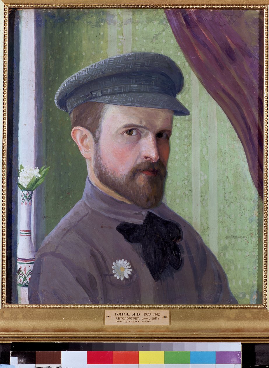 Otoportre. Ivan Vassilyevich Klyun (Kliun) (Ivan Klioune) (1873-1943), karton üzerine yağlı boya by Klyun Ivan (1873 1943)
