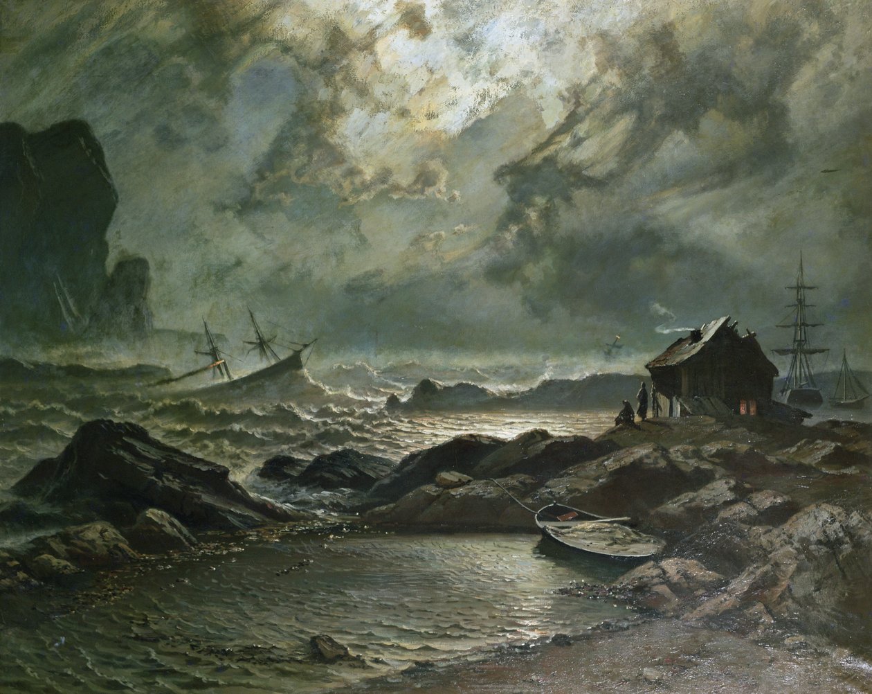 Norveç kıyısında fırtına by Knud Andreassen Baade