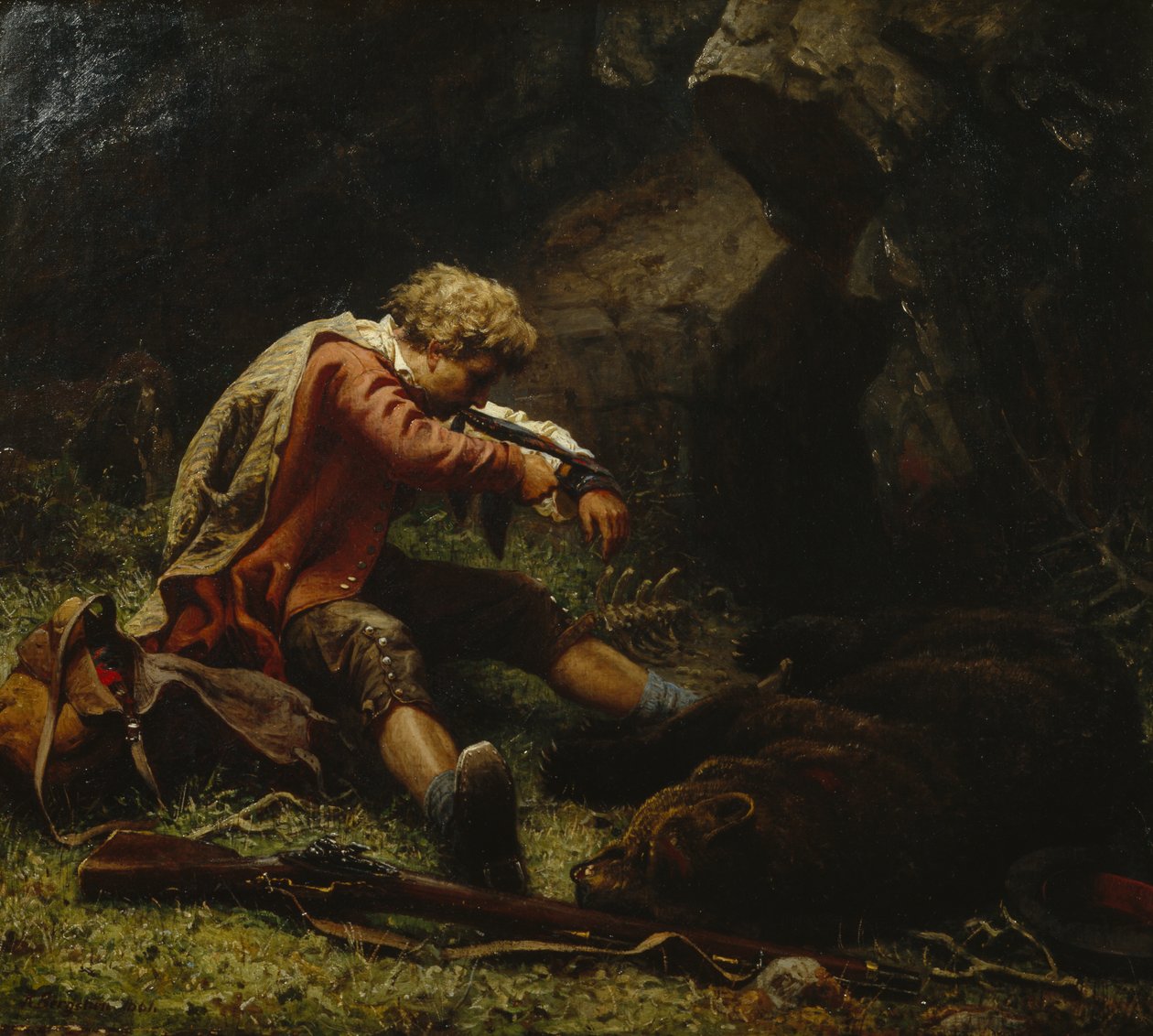 yaralı ayı avcısı by Knud Bergslien