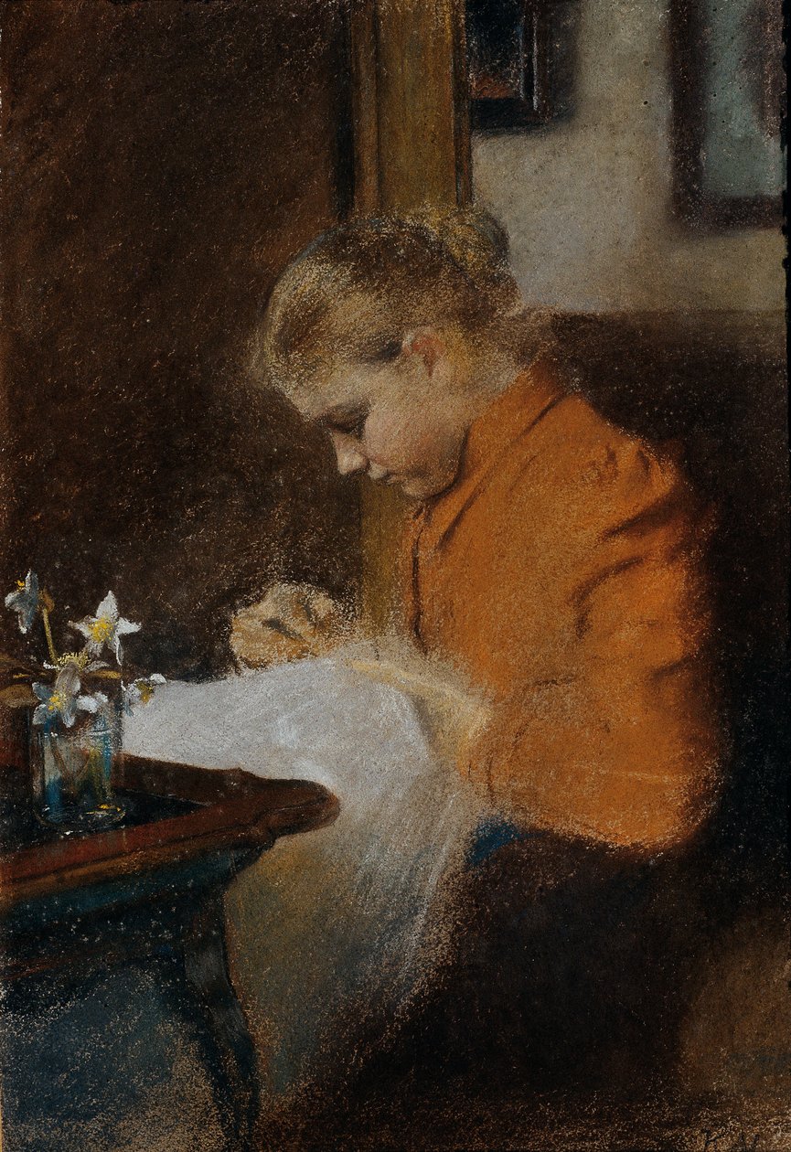 Leopoldine Steindl-Moser, sanatçının kız kardeşi by Koloman Moser