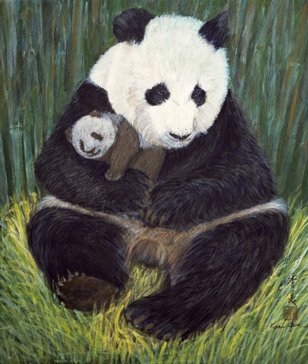 Nap Time, 2004 (ipek üzerine guaj) by Komi Chen
