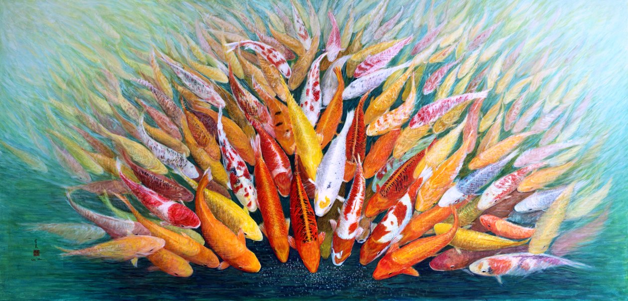 Yarışma, 2011 (pirinç kağıdına doğu gusu) by Komi Chen
