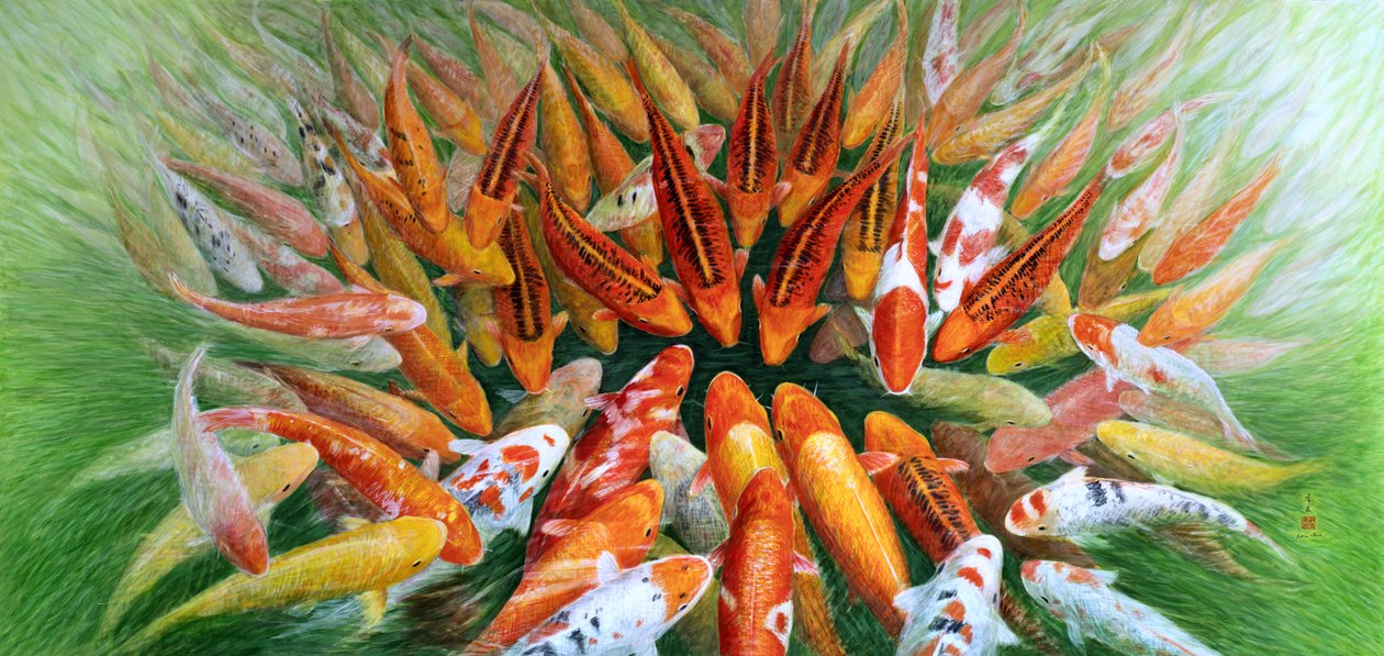 Yüzleşme, 2012 (Pirinç kağıdı üzerine Doğu Guajı) by Komi Chen