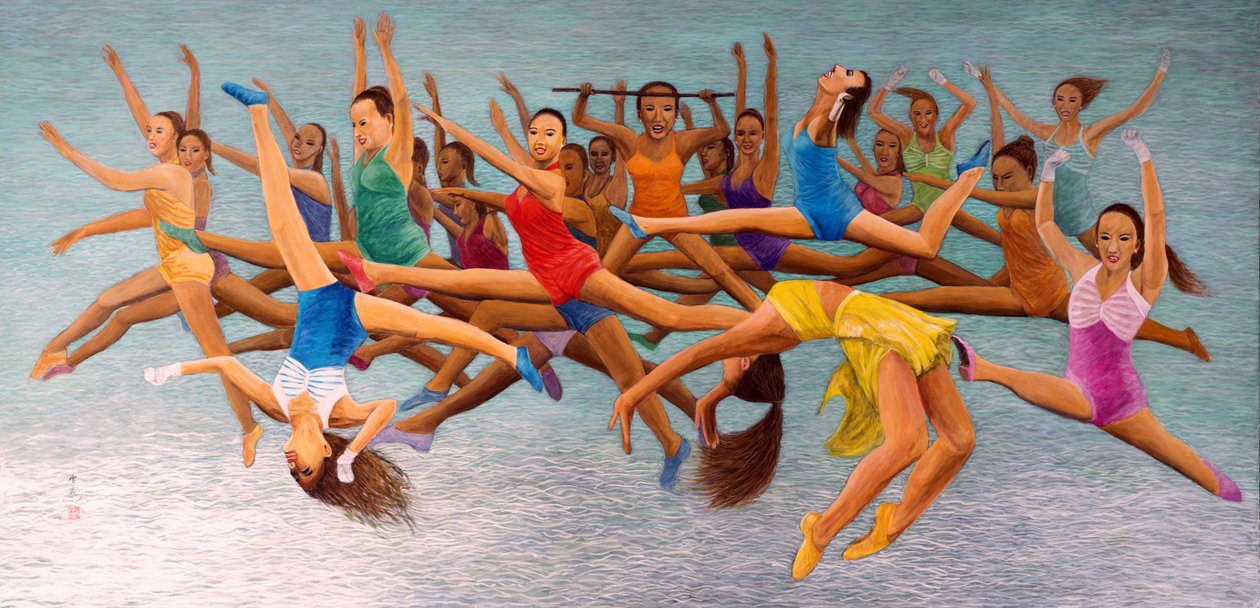 Sıçrayan Yüksek, 2014 (pirinç kağıdına doğu guajı) by Komi Chen