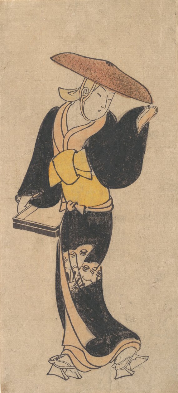 T octo sanyo kantar seyyar bir budist rahibe, k. 1815. by Kondo Kiyoharu