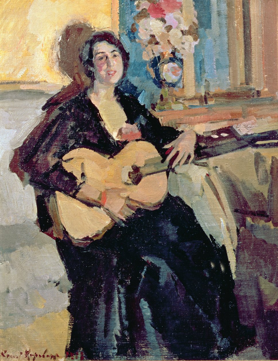 Gitarlı Kadın, 1911 by Konstantin Alekseevich Korovin