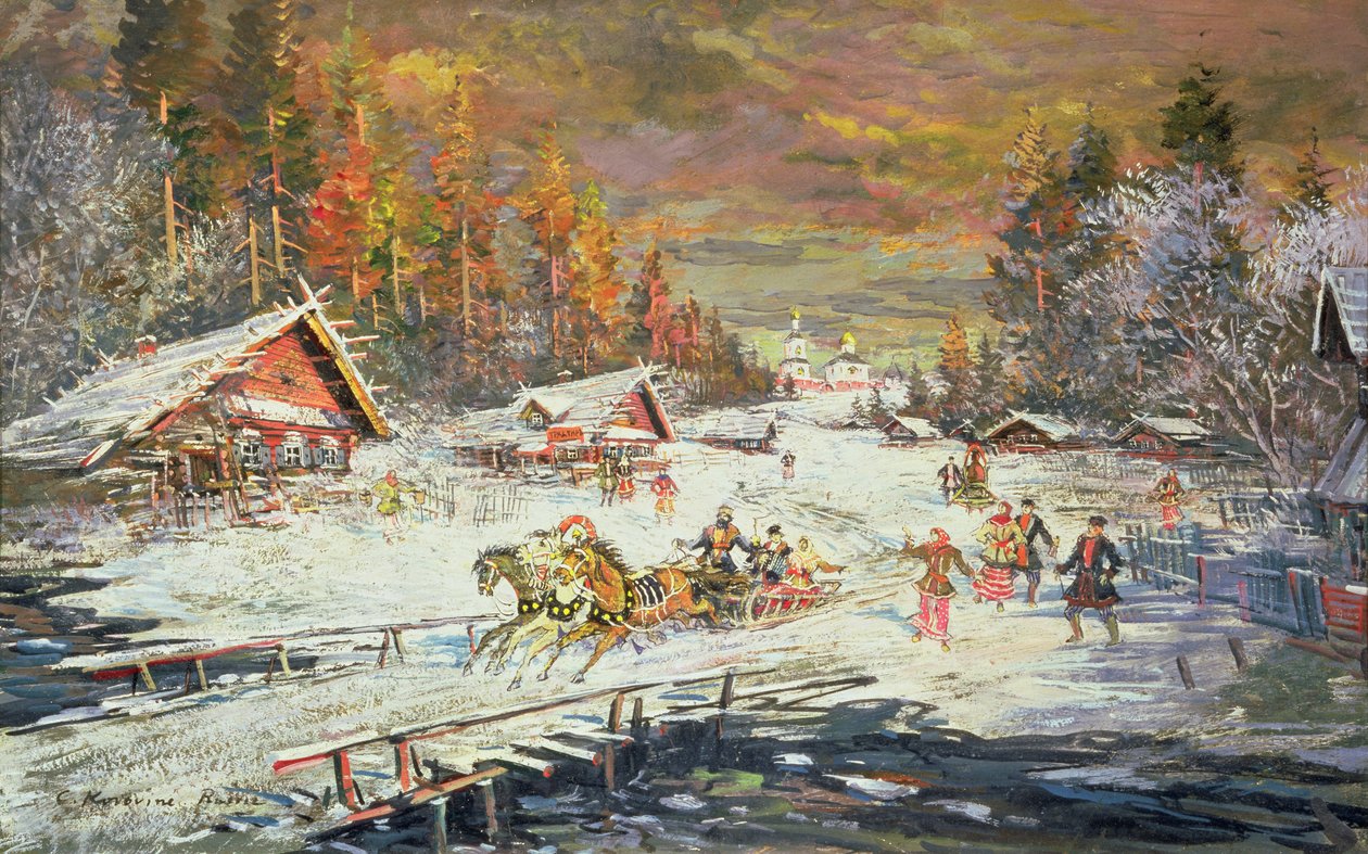 Rus Kışı, 1900-10 by Konstantin Alekseevich Korovin