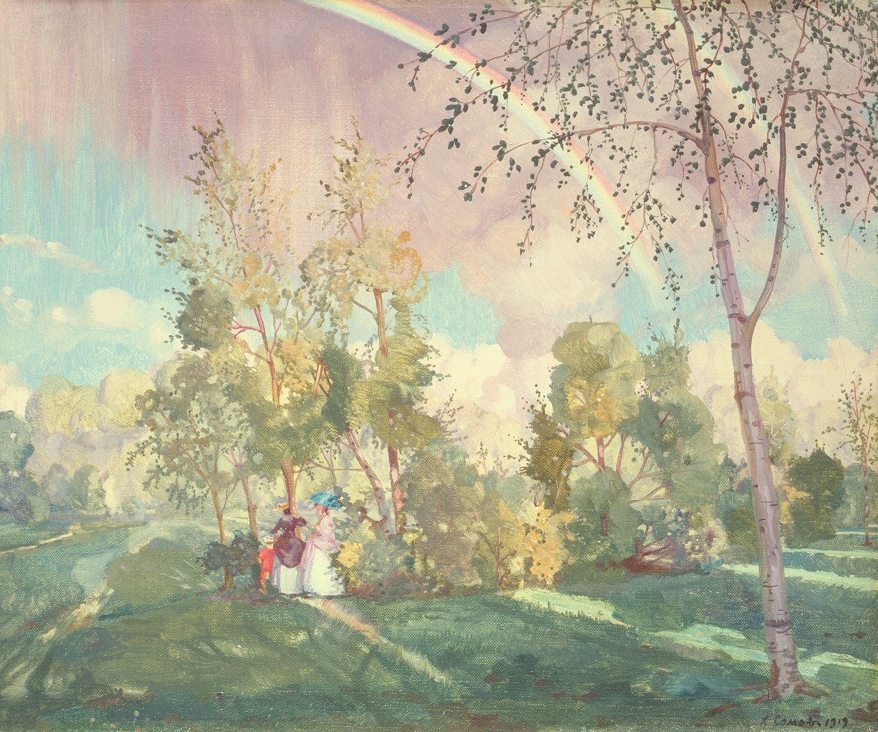 Gökkuşağıyla Manzara, 1919 by Konstantin Andreevic Somov
