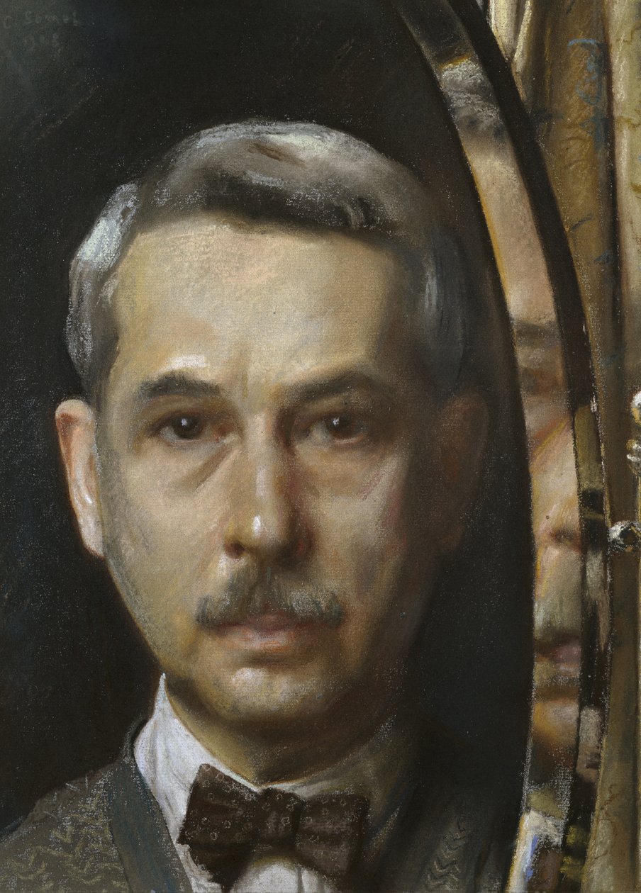 Aynadaki Otoportre, 1928 (Kağıt üzerinde Pastel) by Konstantin Andreevic Somov