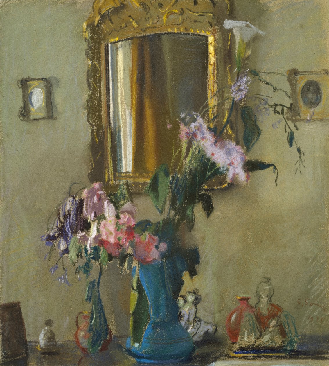 Natürmort: Bir İç Mekan, 1931 (kağıt üzerinde pastel) by Konstantin Andreevic Somov