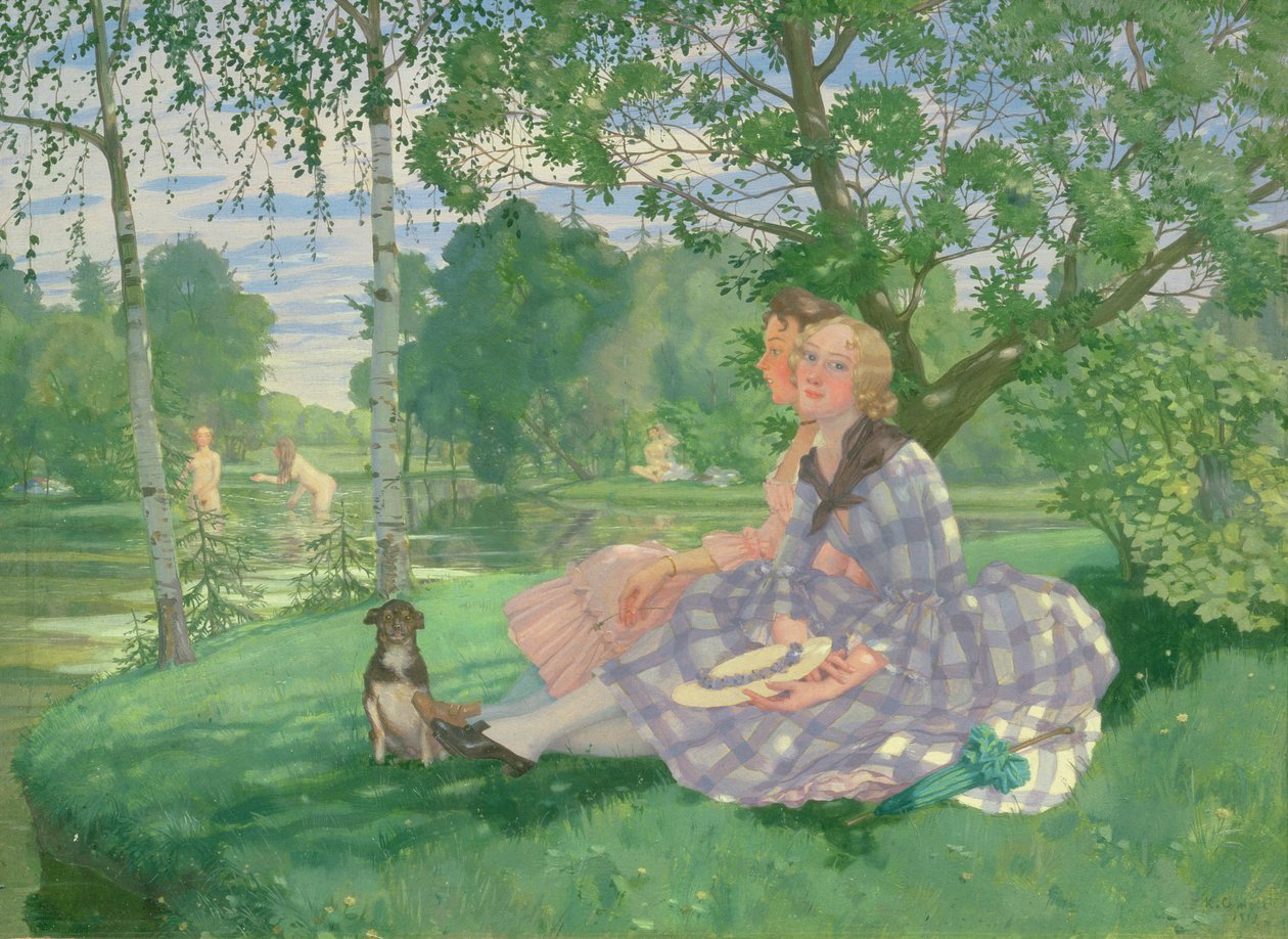 Yaz, 1919 (karton üzerine yağlı boya) by Konstantin Andreevic Somov