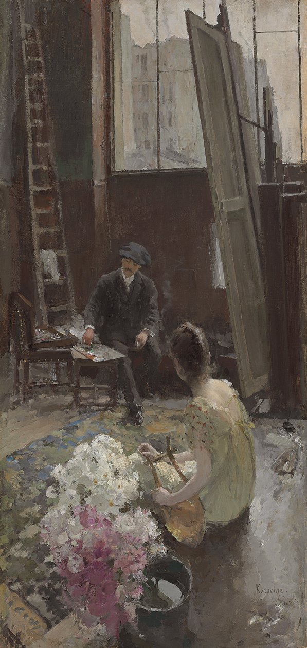 Sanatçının Stüdyosunda by Konstantin Alekseevich Korovin