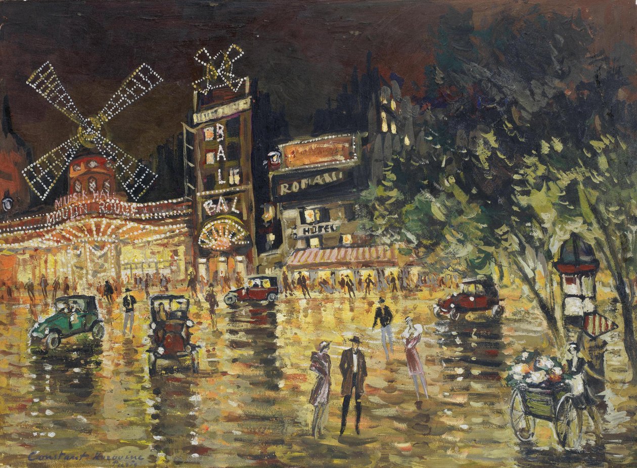Le Moulin Rouge - Konstantin Alekseyeviç Korovin (1861-1939). Karton üzerine yağlı boya. Ebat : 40,5x55,6 cm. Özel koleksiyon by Konstantin Alekseevich Korovin