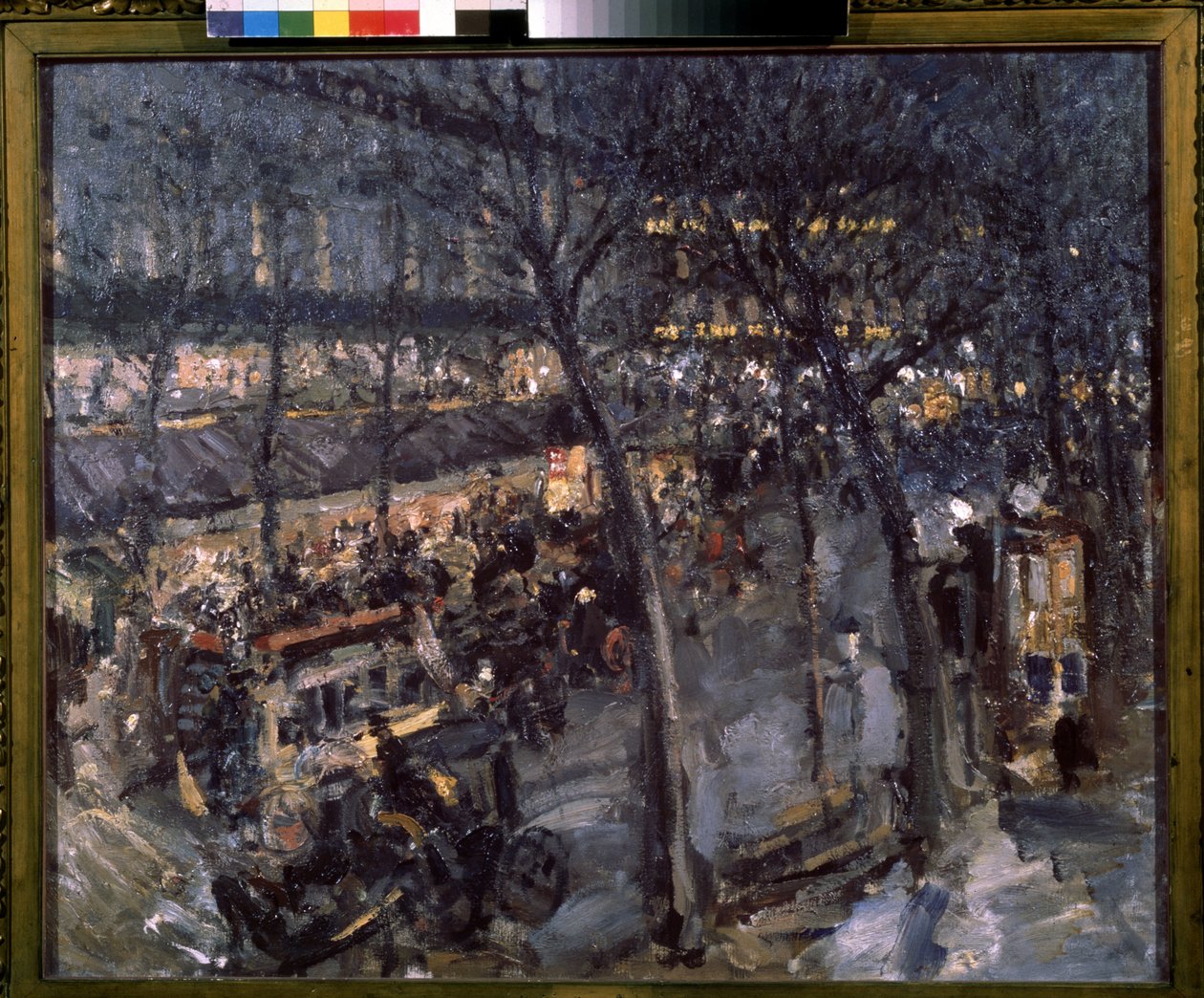 Paris, Cafe de la Paix 9. bölgede. (Paris, Cafe de la Paix). Parisli bir kafe terasının manzarası, akşam eğlencesi. Konstantin Alekseyeviç Korovin