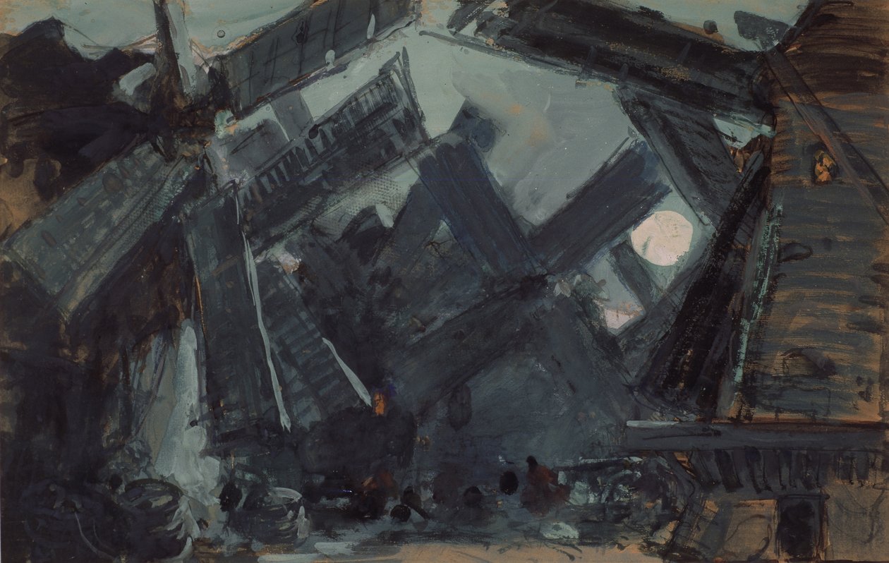 Bale Don Kişot için sahne tasarımı, L. Minkus, 1900 by Konstantin Alekseevich Korovin