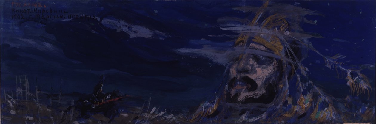 Ruslan ve Ludmila operasının sahne tasarımı, M. Glinka, 1907 by Konstantin Alekseevich Korovin